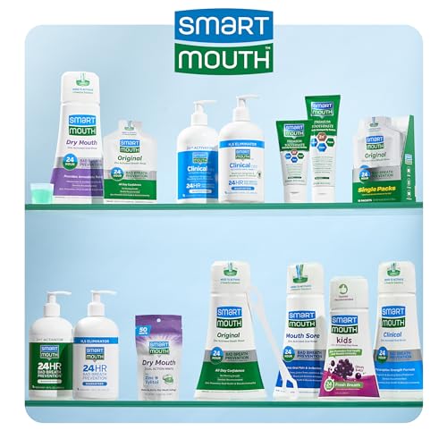 SmartMouth Dry Mouth Dual-Action Mints - Sugar-Free - 50 Count, 4 Pack, Mellow Mint