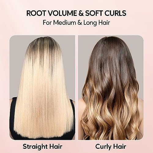 Terviiix Thermal Brush Get Voluminous Style, Quick Heating Hot Brush, Ceramic Tourmaline Ionic Heated Curling Iron, Digital Display 9 Temperatures Curling Wand, Dual Voltage, 1.5 Inch