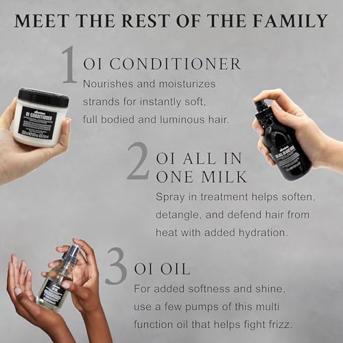 Davines OI Soufflé Perfect for Fine Hair, Liquid-to-Foam Leave-In For Fuller and Shinier Hair Feeling Silky and Soft