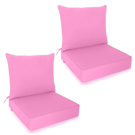 EAGLE PEAK Outdoor Deep Seat Patio Seat Cushion Set, 25 x 25 x 5 inch, 2-Piece Back Chair Cushion, Set of 2, Pink