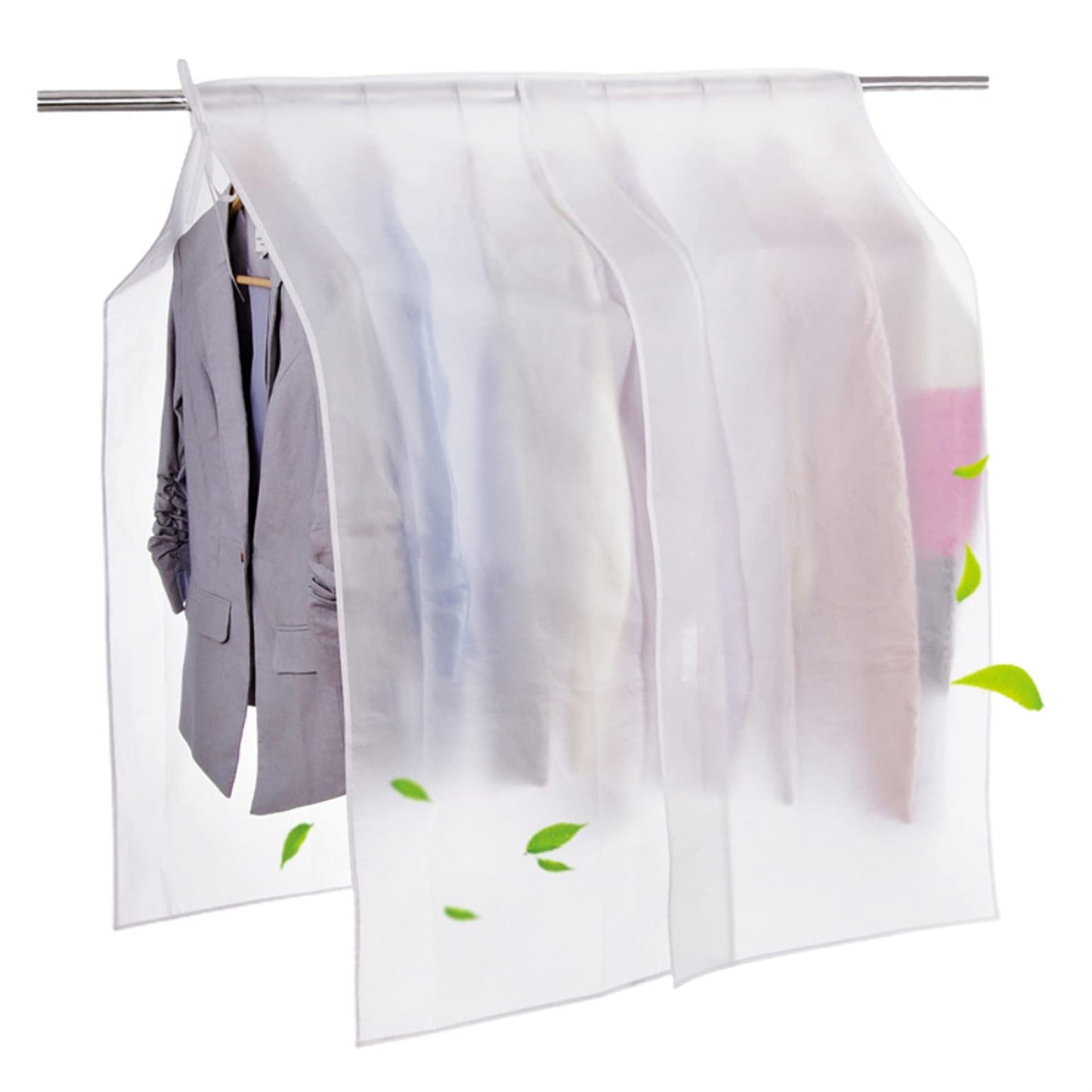 Clothing Rack Covers, Hanging Garment Bag Organizer Storage Cover,Clear Clothes Shoulder Rack Cover Suit Coat Dress Clothes Closet Storage Organizer Dustproof Protector,90 * 110cm