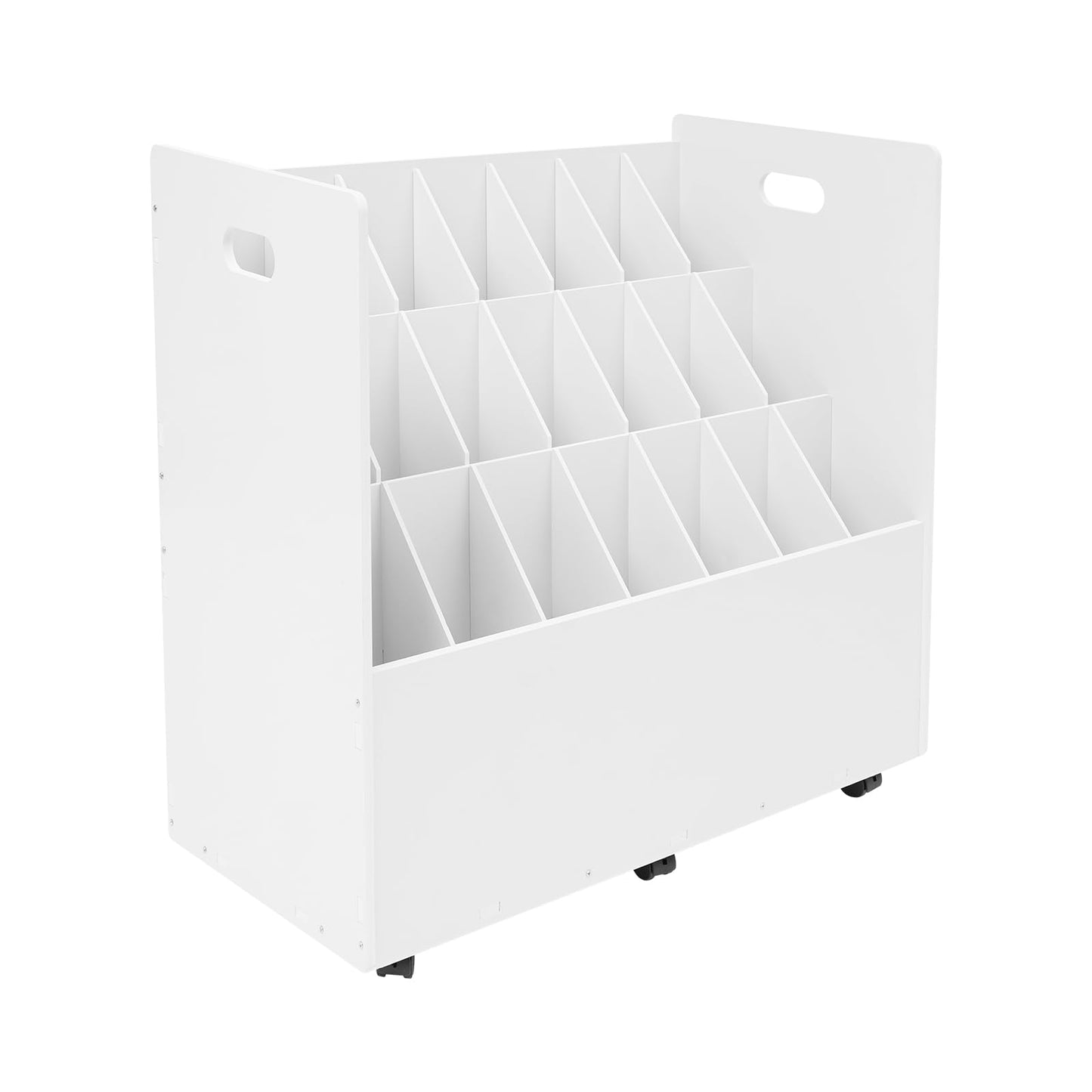 KJNHhugH Blue Print Storage Organizer, 21 Slots Mobile Roll File Cart Blueprint Cabinet with Wheels File Storage Rack Roll Document Holder for Office and Home (White)