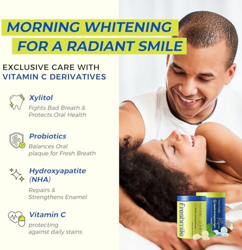 Whitening Toothpaste Tablets with Nano-Hydroxyapatite (NHA), Natural Teeth Whitening & Repair, Xylitol for Fresh Breath, Fluoride-Free, Protects Sensitive Teeth & Gums (120 Count)