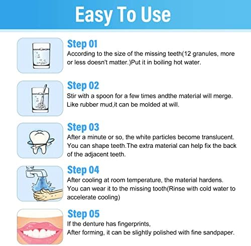 Tooth Repair Kit, Moldable Tooth Filling Repair Kit at Home, Make You Smile Confident Again, 30 ml & 4 Dental Tools