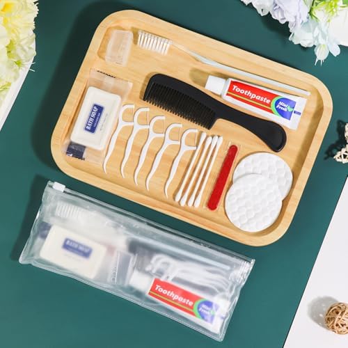50 Sets Personal Hygiene Kit Bulk, Disposable Toothbrushes with Toothpaste Floss Comb Soap Cover and Vanity Kit, Toiletry Kits Homeless Supplies Bulk for Women,Men,Travel,Homeless