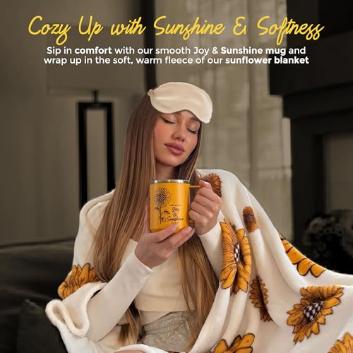 18Pcs Sunflower Gifts for Women - Unique Gift Basket Set - Birthday Gifts for Women, Best Friend, or Sister - Sunshine Box Care Package, Get Well Soon, Thinking of You, Friendship Basket