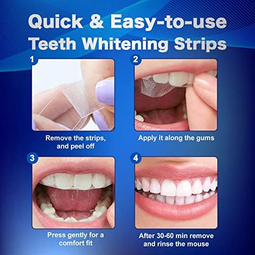 Sensitive Teeth Whitening Strips Kit: Professional Dental Whitening Set - 14 Hydrogen Peroxide-Free Treatments for Whiter Teeth - Effective & Gentle Teeth Whitener (28 PCS)