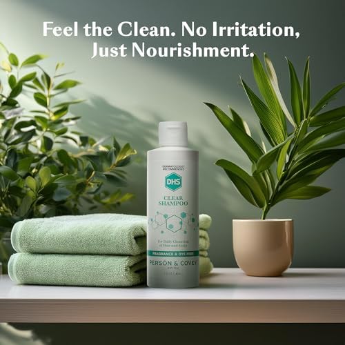 DHS Clear Shampoo - Women’s and Men’s Shampoo for Sensitive Skin/Unscented Cleansing Shampoo Cleans Hair and Treats Dry Scalp/Irritant-free, Paraben-free, Fragrance-free, and Dye-free / 8oz
