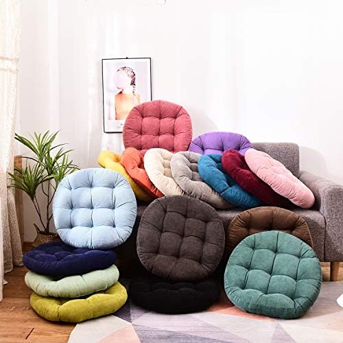HIGOGOGO Round Solid Floor Pillow, Tufted Meditation Pillow for Seating on Floor Thick Seat Cushion Meditation Cushion for Yoga Living Room Sofa Balcony Outdoor, Purple, 22x22 Inch