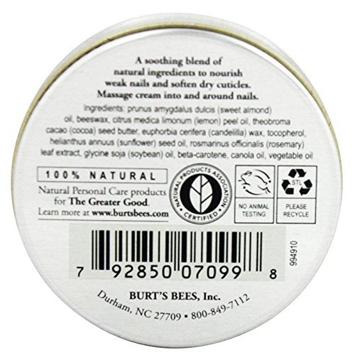 Burt's Bees Lemon Butter Cuticle Cream with Vitamin E, Nourishes Nails, Softens Dry Cuticles, 0.6 OZ (17g) - 4 Pack