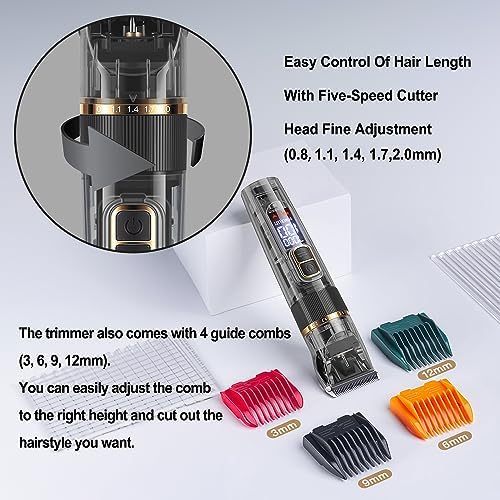 Professional Hair Clippers for Men,Barber Clippers for Hair Cutting,IPX7 Waterproof Hair Trimmers Cordless for Men Beard Trimmer,Wireless LCD Display Haircut Grooming Kit
