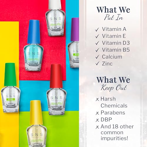 SNS Base Coat Nail Polish for Nail Dip Powder Set, 4 Pack - Long-Lasting & Fast-Drying Nail Strengtheners Gel Base for Quality Colors - Low-Odor Dipping Powder Polish, No UV Lamp Required, 0.5 Oz