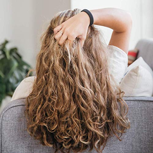 Large Hair Ties for Thick, Heavy or Curly Hair - Non-Slip, Non-Damage, Seamless Women's Ponytail Scrunchies - Black, 8 Pcs