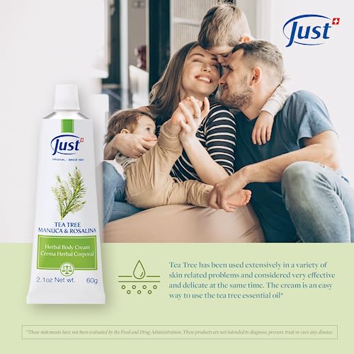 Swiss Just Tea Tree Oil, Manuka Honey Wound Care, and Rosalina Herbal Cream 60g. The solution to Athlete's Foot, Ease Insect Bites, Promotes Skin Regeneration. Tea Tree Foot Cream for Dry Cracked Feet