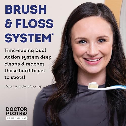 MOUTHWATCHERS Soft Flossing Toothbrushes, Value Family Pack, 4 Adult & 2 Kids, Ultra Clean Manual Toothbrush Set for Sensitive Teeth & Gums, by Dr. Plotka, Assorted Colors