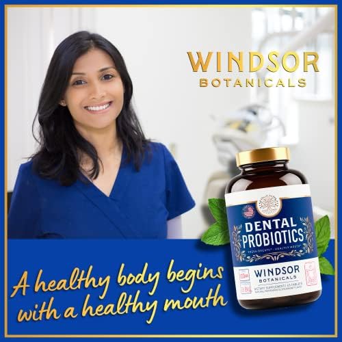 Oral Probiotics for Teeth and Gums - 3BN CFU Lactobacillus Salivarius Acidophilus Rhamnosus Streptococcus - Bad Breath Treatment for Adults - 45 Chewable Mint Dental Probiotic Tablets for Women & Men
