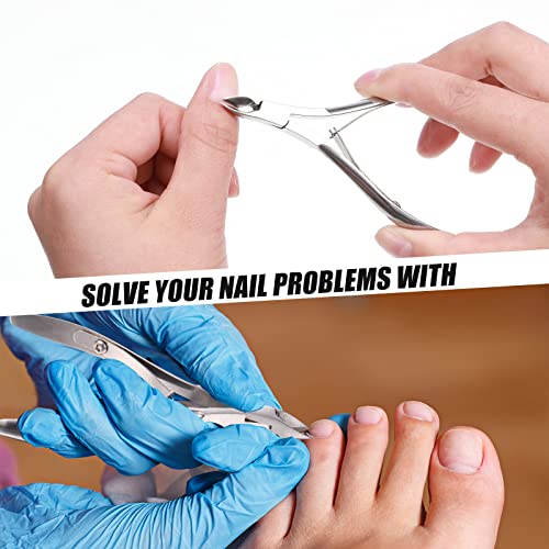 Chumia 20 Pcs Cuticle Trimmer Stainless Steel Cuticle Nippers, Nail Edge Cutter Clippers Dead Skin Trimmer Pointed Pedicure Manicure Nipper Remover Care Tools Bulk for Fingernails Toenails(Silver)