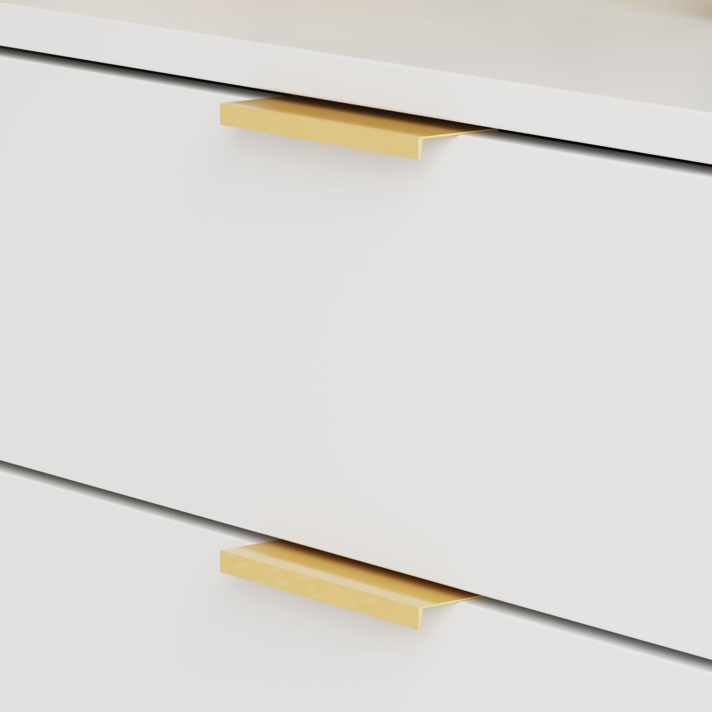 FUNISIR White Nightstand with 2 Drawers, Modern Night Stand Bedside Table with Drawers and Golden Legs, Narrow Bedroom End Table for Small Space, Living Room, 17.9" H