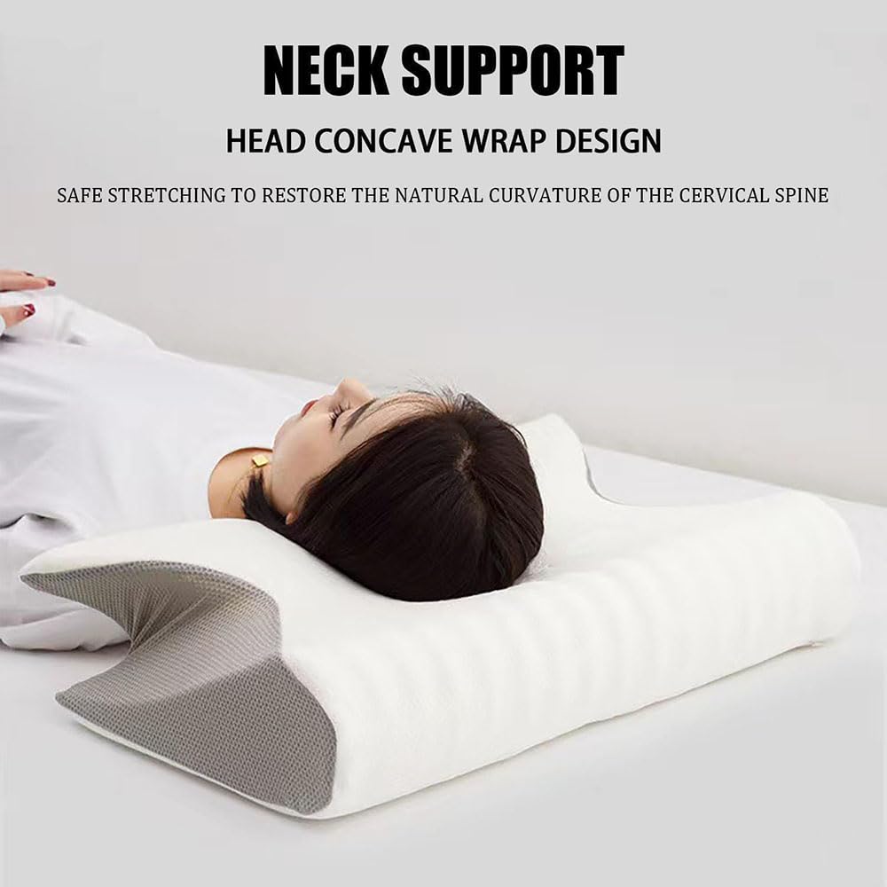 2025 Upgrade Neckhaven Pillow, Neckhaven Pillow Hospitality Collection, Neck Haven Pillows, Ergonomic Memory Foam Cervical Neck Pillow for Sleeping, for Back Stomach Side Sleeper (Grey)