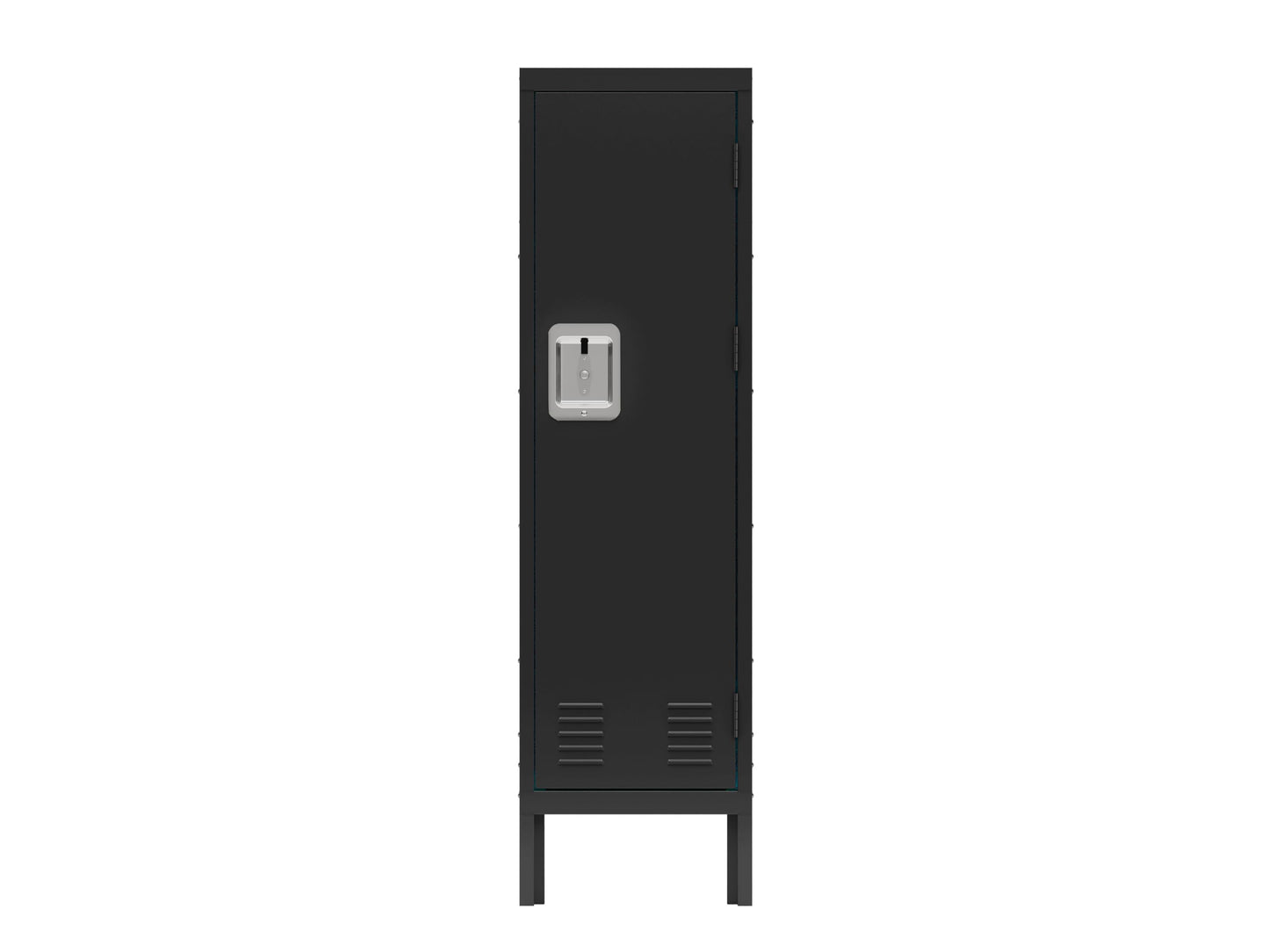 VeroFree Tall Single Door Metal Storage Locker Cabinet Industrial for Living Room, Bedroom, Gym, School Durable Spacious Black Organizer (1 Door)
