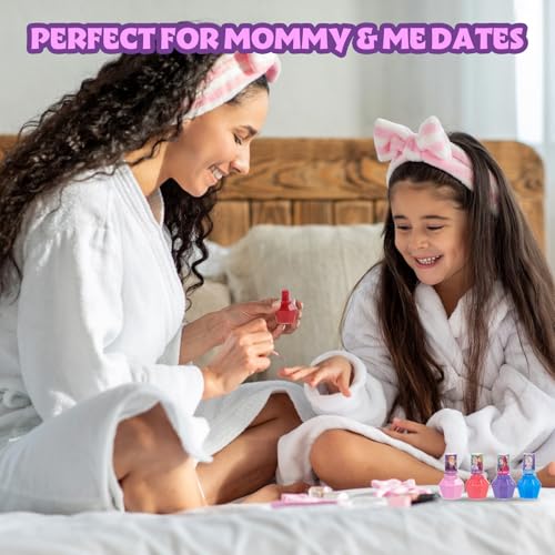 Townley Girl Disney Frozen Non-Toxic Peel-Off Nail Polish Set with Shimmery and Opaque Colors with Nail Gems for Girls Ages 3+, Perfect for Parties, Sleepovers and Makeovers, 18 Pc Set