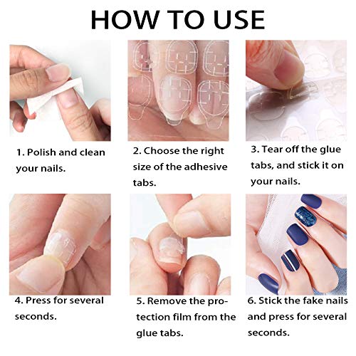 Allstarry 2400pcs (100 Sheets) Adhesive Tabs Ultrathin Waterproof Breathable Double-Sided Jelly Nail Sticker Super Sticky False Nail Glue Sticker Transparent Flexible for Manicure
