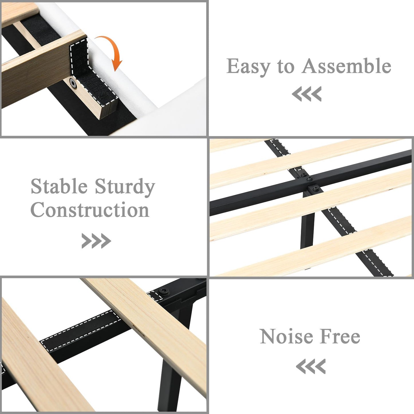HOMBCK King Size Bed Frame with Diamond Velvet Headboard, Upholstered Bed Frame King with Wooden Slats Support, No Box Spring Needed, Noise Free, Easy Assembly, White