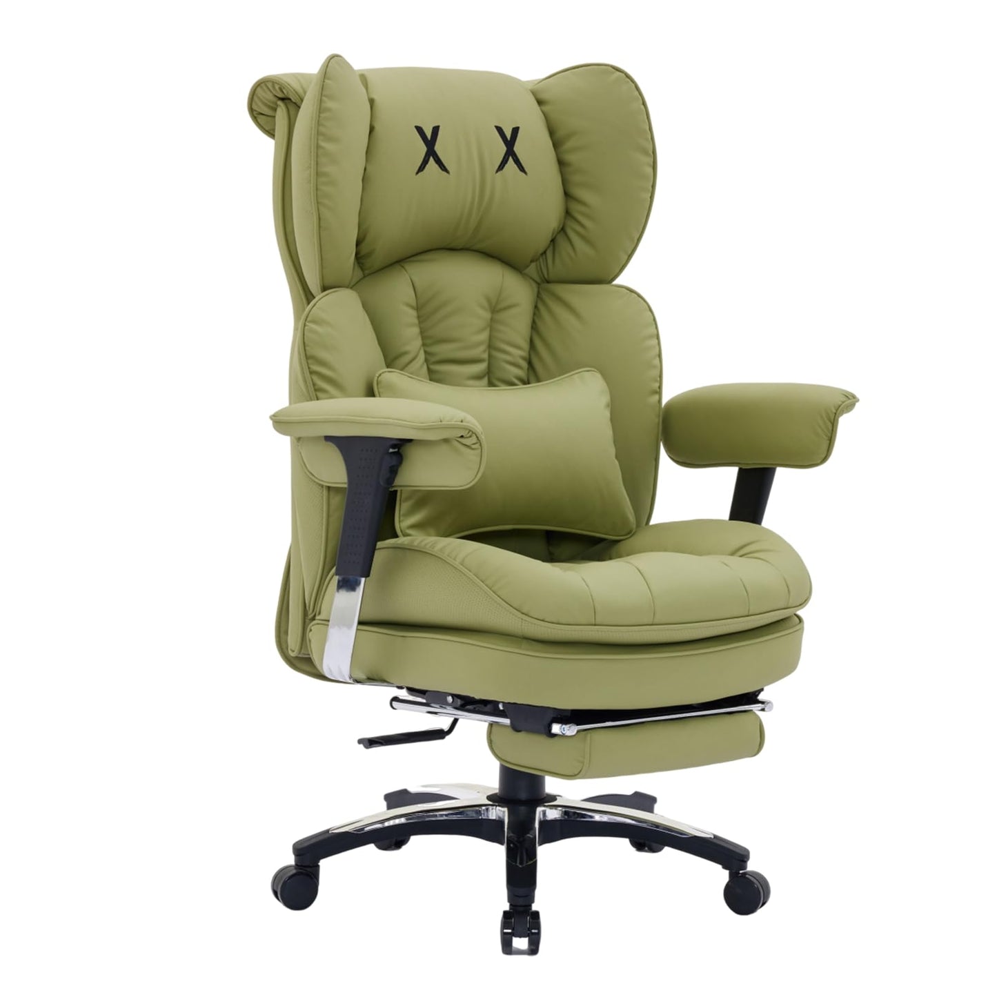 Efomao Big and Tall Office Chair with Footrest – High Back Computer Chair with Adjustable Armrests，Executive Office Chair with Wide Seat, Modern Desk Chair for Home Office, Gaming, or Study, Green