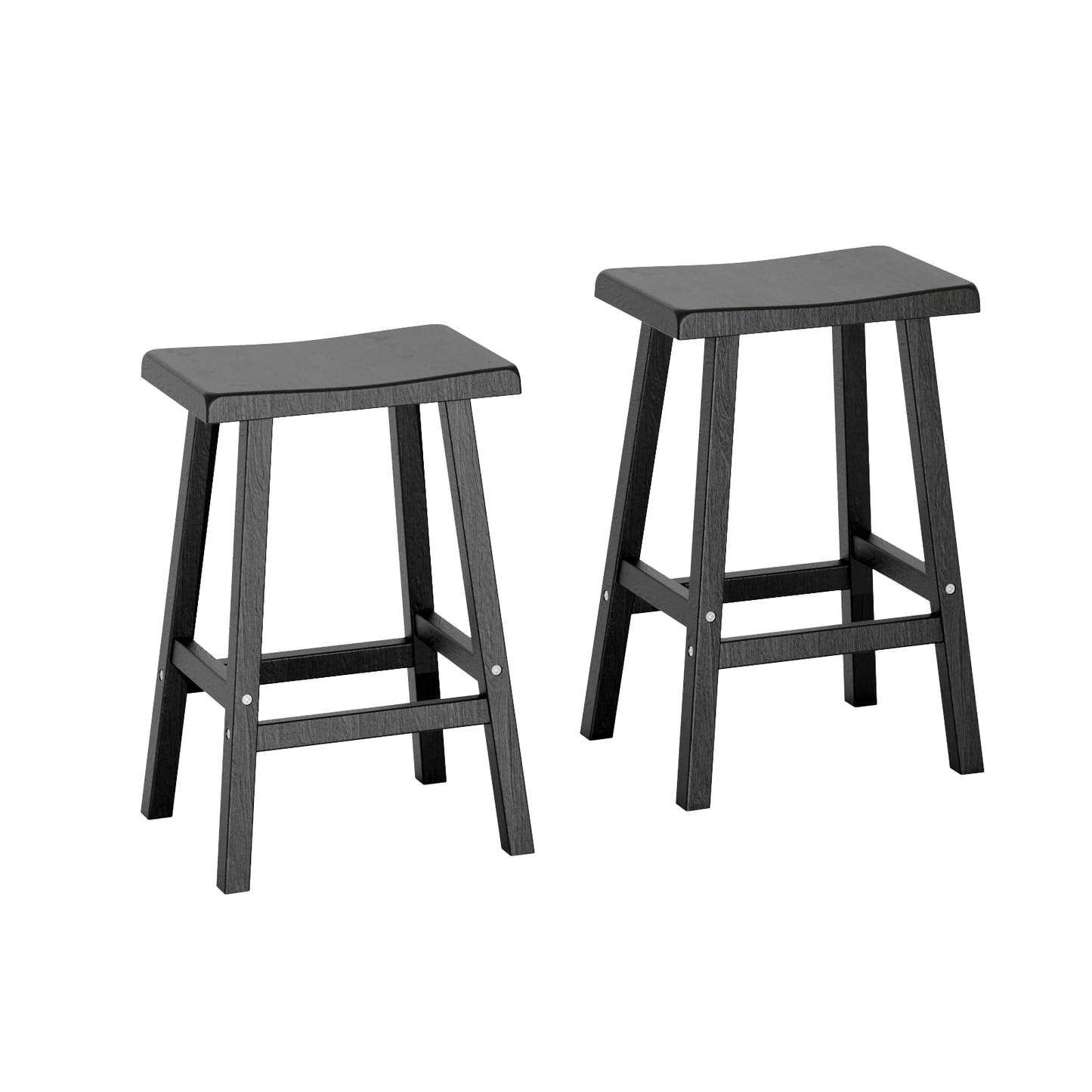 KFY Bar Stools Set of 2 - Resin Material 29 Inch Height Barstools with Anti-Slip Pads & Easy Assembly, Sturdy Comfortable Counter Stools for Outdoor Kitchen Bar
