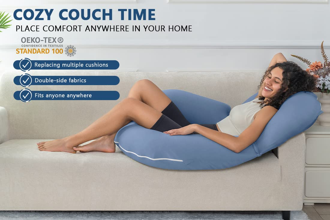 INSEN Reading Pillow, Back Pillow for Sitting in Bed for Reading, Nurse & Relax, Reading Pillow for Adults, Moms & Kids, Sit Up Pillow for Bed