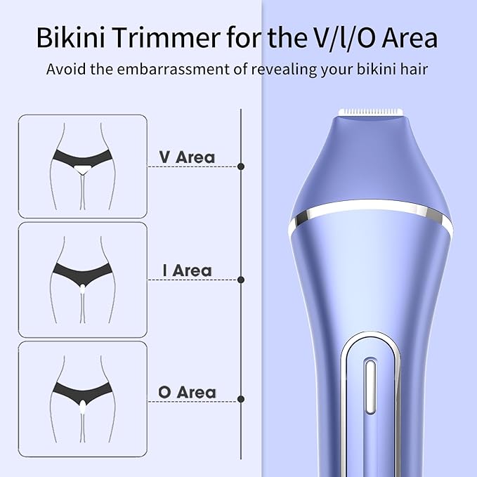 Epilator for Women, 7 in 1 Hair Removal for Women, Body Shaver, Bikini Trimmer, Face Razor, Facial Brush, Face Massage, Foot Callus Remover, IPX7 Waterproof Electric Shavers, Ideal Female Gift
