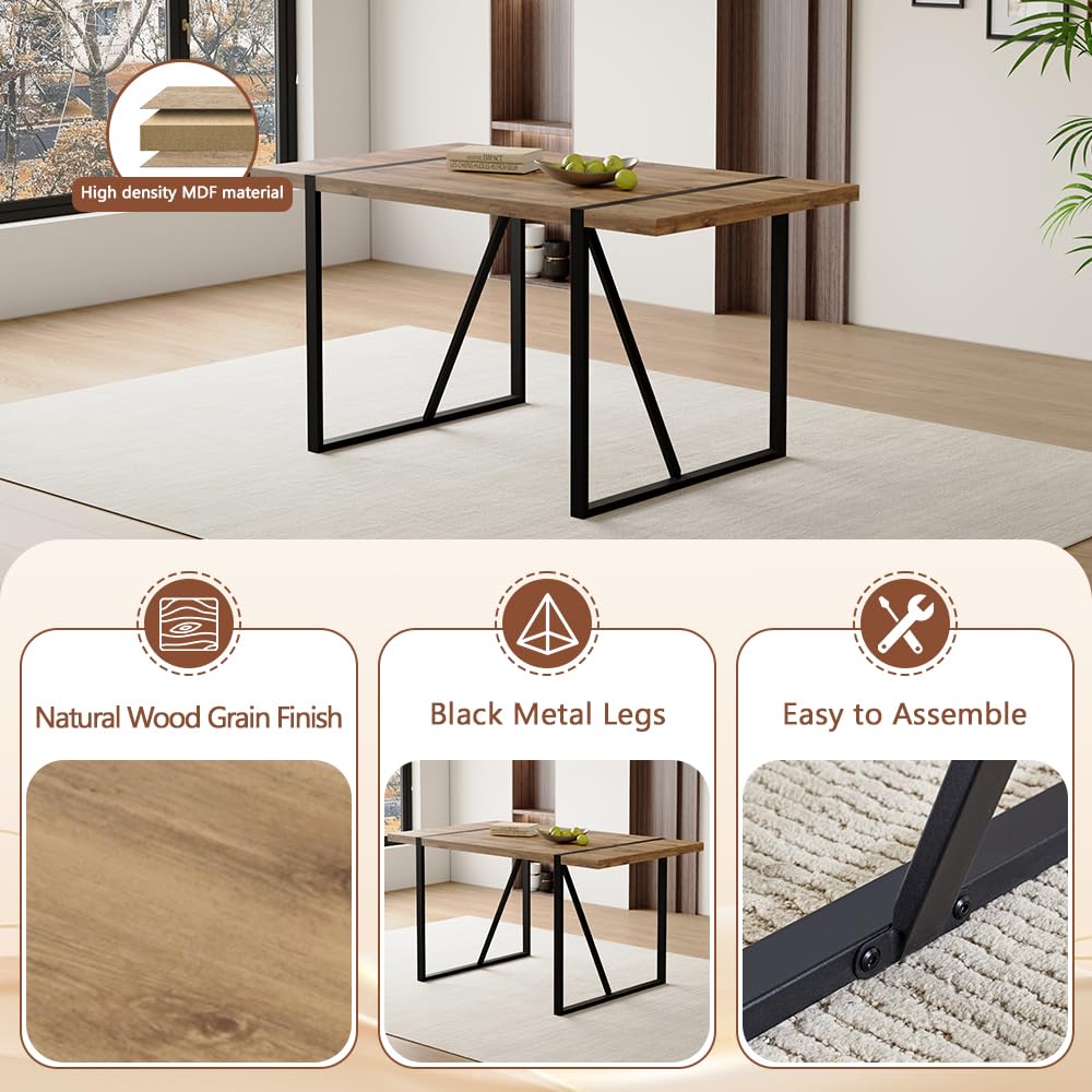 MUUOKY Dining Room Table Set for 6, Dining Table Set for 6, Dining Table for 6 with Chairs - Easy Assembly