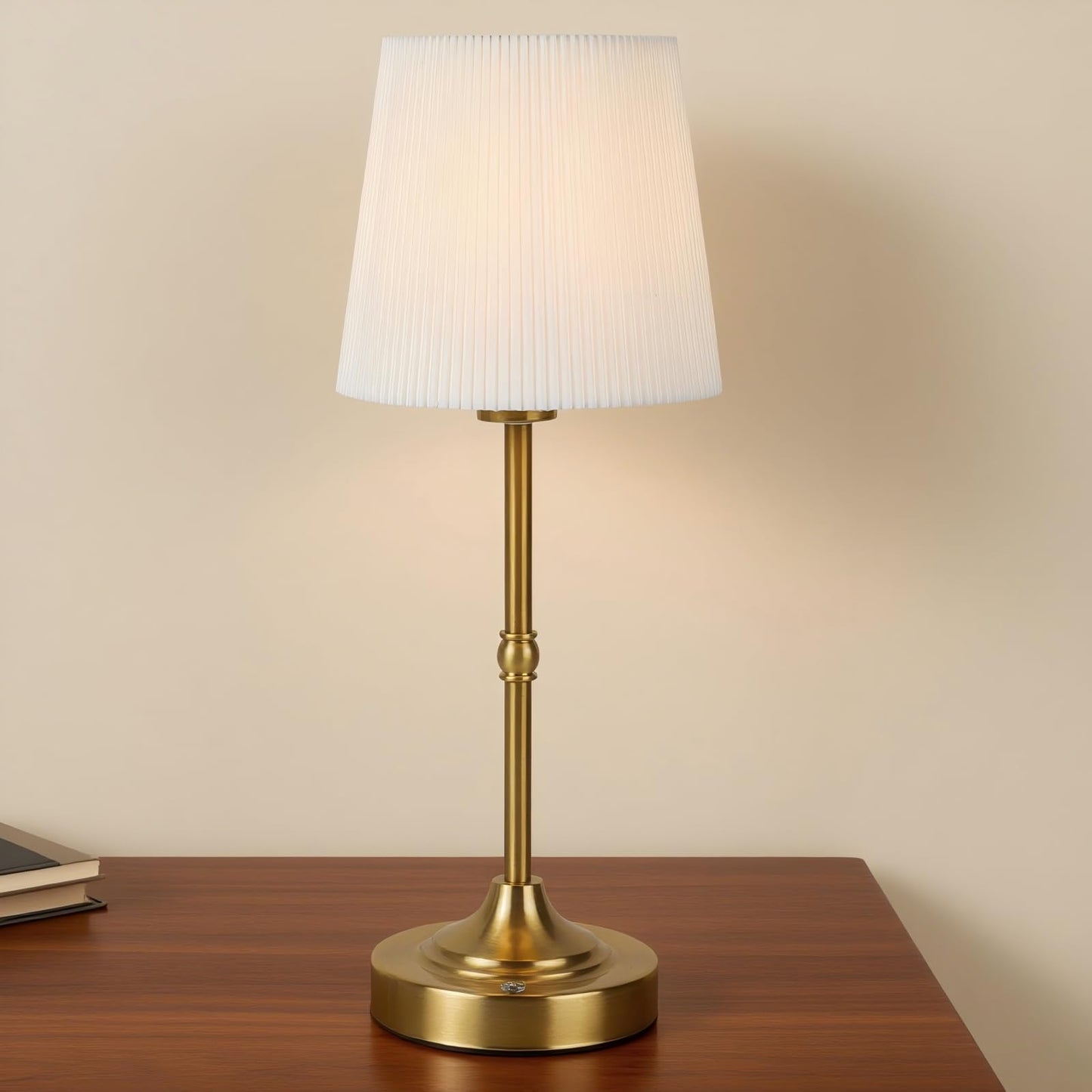 HULKNPEE Cordless Table Lamp Rechargeable,5200mAh Battery Operated Bedside Lamps for Nightstand Bedroom Living Room Kitchen Restaurant Dining,Gold Touch Dimmable Lamp Warm Light with Bulb 15.8"