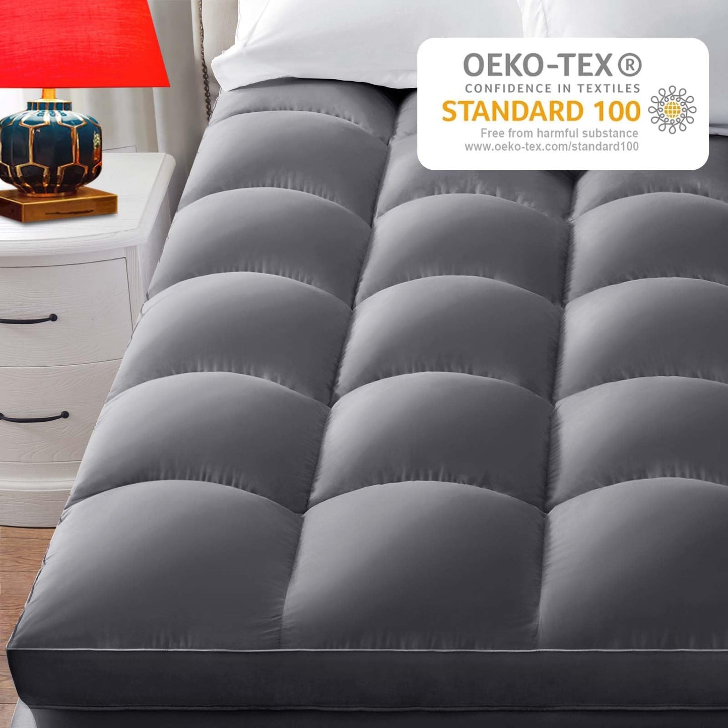 CHOKIT Queen Mattress Topper, Extra Thick Pillow Top Mattress Pad for Back Pain Relief, Cooling Bed Topper Mattress Cover with 8-21 Inch Deep Pocket