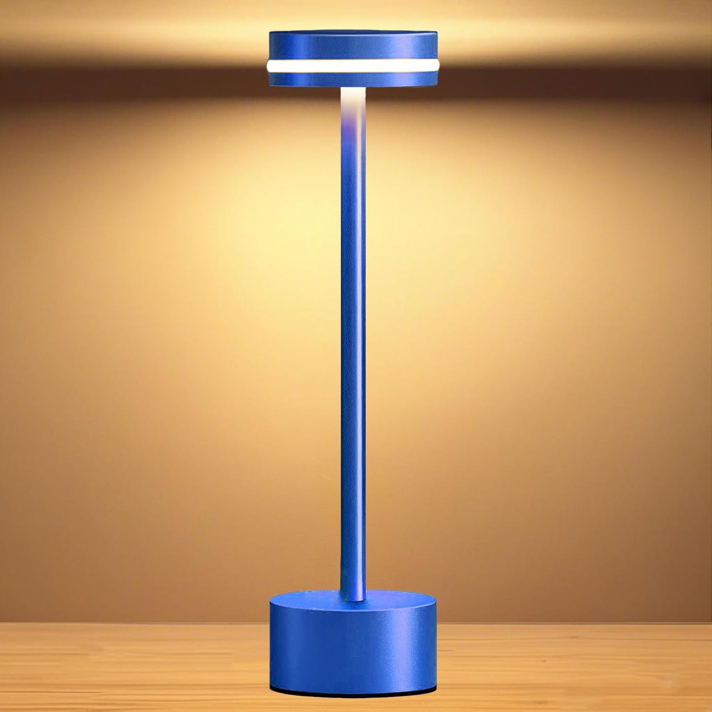 OFiSEXPT Lightweight Portable Rechargeable Bedside Lamp, Touch Stepless Dimmable, Cordless Table Lamp for Versatile Use in Home, Bedroom, Hotel, Restaurant, Bar, Outdoor, 1 Pack (Blue)