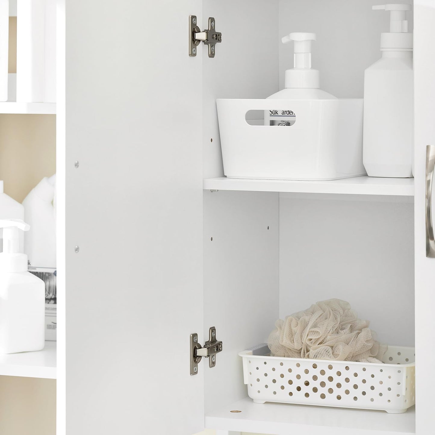 SoBuy Wall Cabinet Laundry Room Kitchen, Wall Mounted Storage Cabinet, Medicine Cabinet with Shelf, Bathroom Garage or Hallway, White, BZR200-W