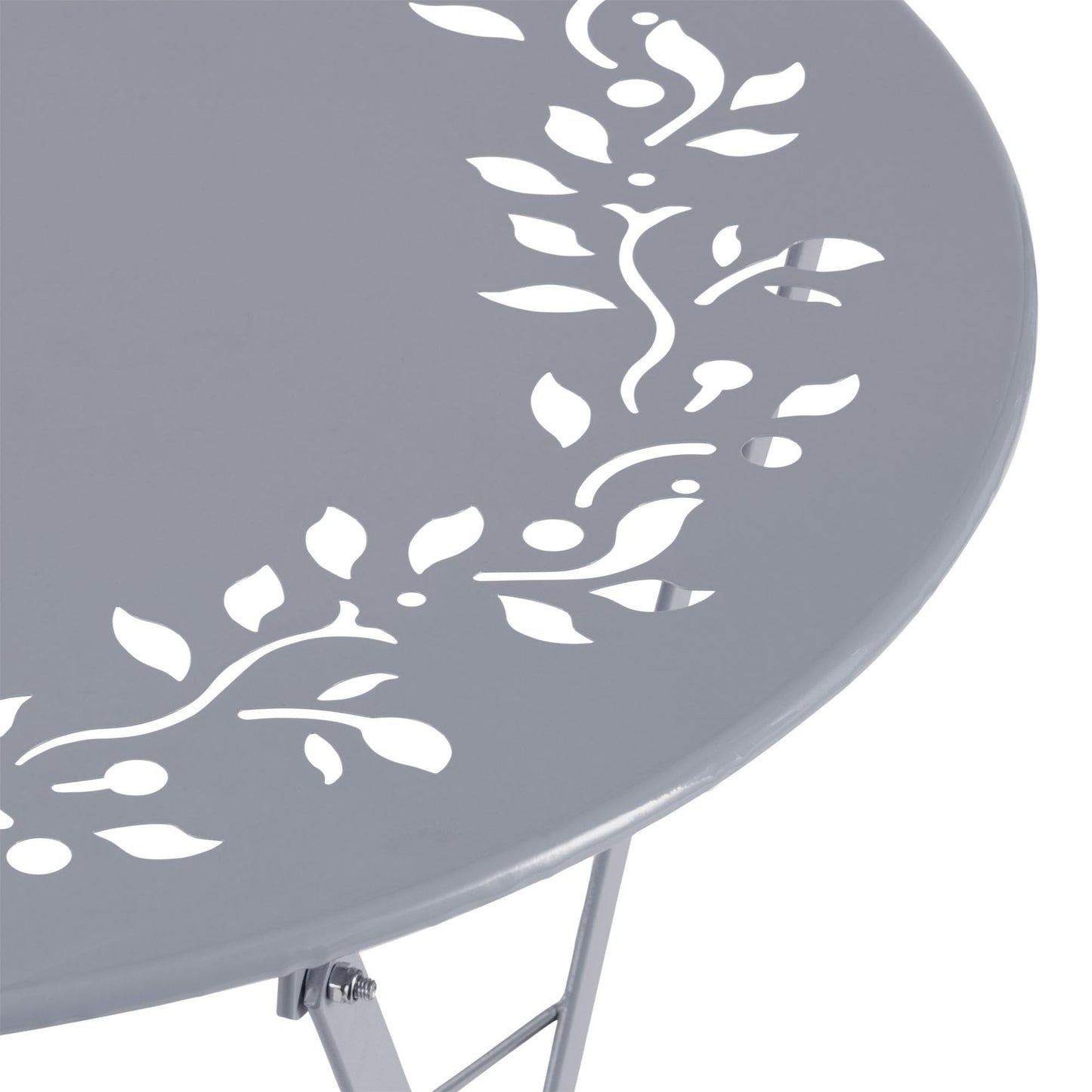 Alpine Corporation Indoor/Outdoor 3-Piece Bistro Set Folding Table and Chairs Patio Seating, Gray