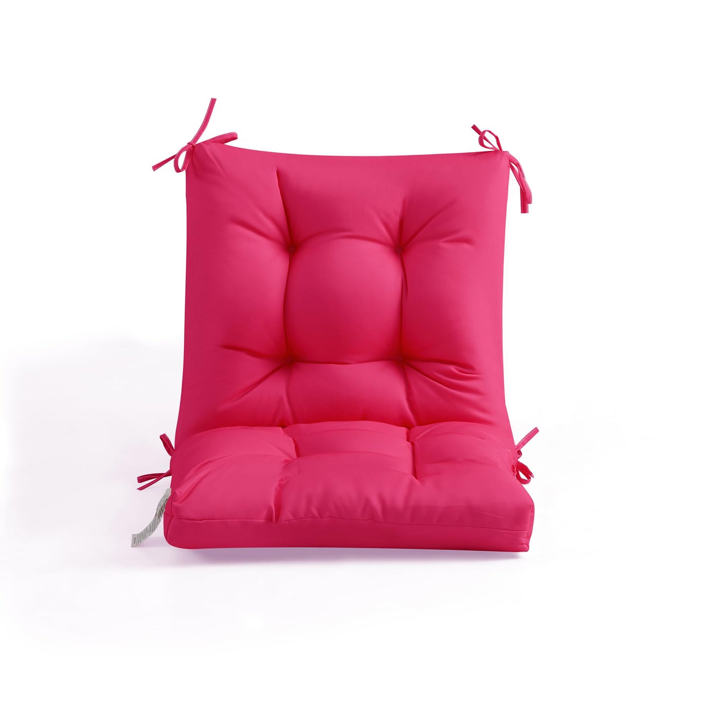 ADLIVWYD Seat & Back Combined Outdoor Chair Cushion Set, Comfort Tufted Replacement Dining Chair Cushion with Ties for Patio Furniture, 40x20x4 inches (Pink)