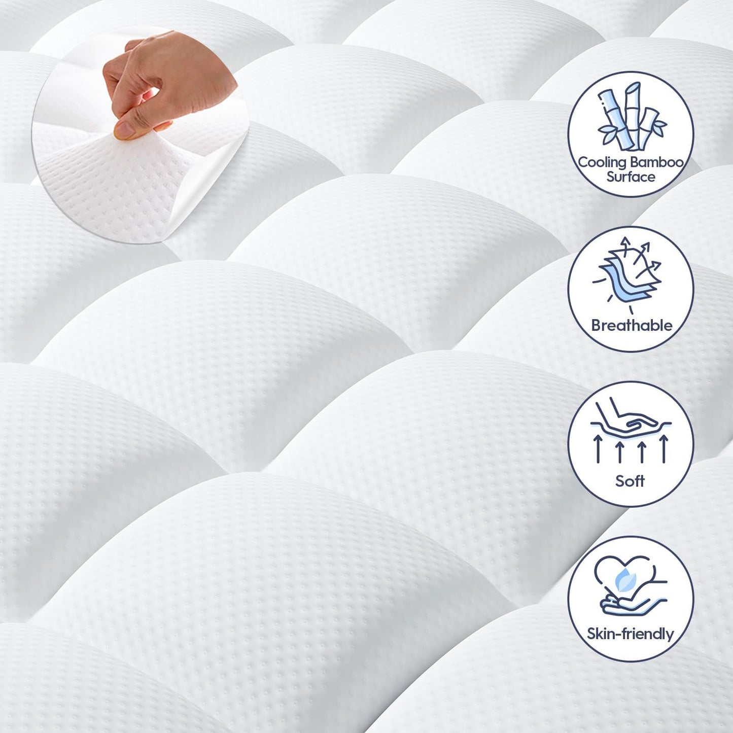 ELEMUSE Twin Size Dual Layer 3 Inch Memory Foam Mattress Topper, 2 Inch Cooling Gel Memory Foam and 1 Inch Thick Soft Pillow Top Mattress Pad Cover for Back Pain Relief, Bed Topper for Side Sleep