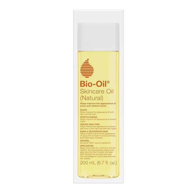 Bio-Oil Natural Skincare Oil, Serum for Scars and Stretch Marks, Face and Body Moisturizer for Dry Skin, Hair Oil, For All Skin Types, 6.7 Oz