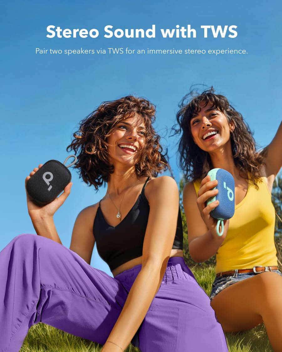 Soundcore Select 4 Go Bluetooth Shower Speaker by Anker, IP67 Waterproof/Dustproof, Ultra-Portable Speaker, Wireless, 20H Playtime, Floatable, Powerful Sound, Electronics for Outdoors/Home/Travel