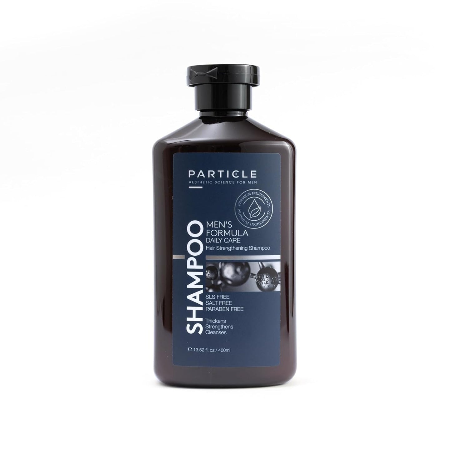 Particle Hair Thickening Shampoo for Men, Men’s Shampoo, Cleansing Formula Made with Biotin, Capixyl, Redensyl, Ginseng and Green Tea Extract for Hair Strength Support, Paraben Free, 400 mL