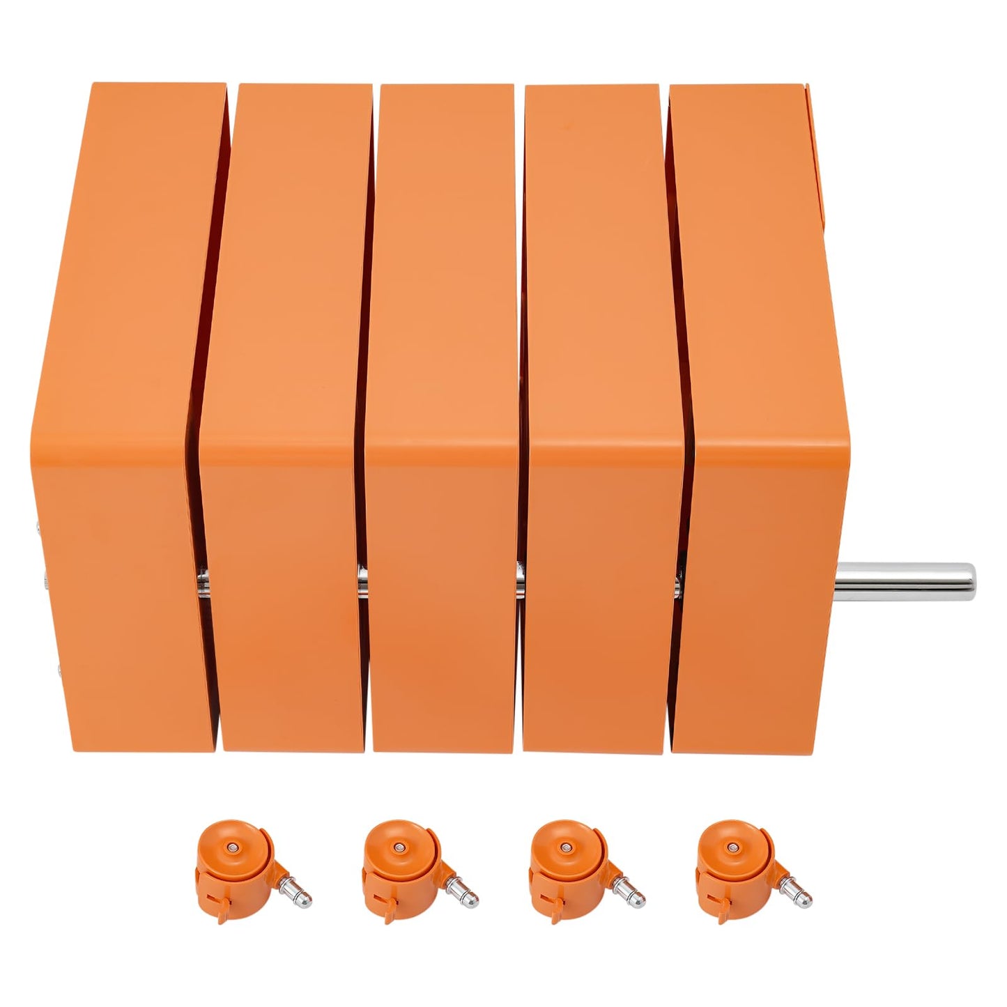 Namiose 360° Movable Rotating Storage End Table Sofa Side Cabinet Laptop Bedside Table with 5 Tiers Shelves 4 Universal Casters for Living Room Bedroom Sofa Dormitory (Orange)