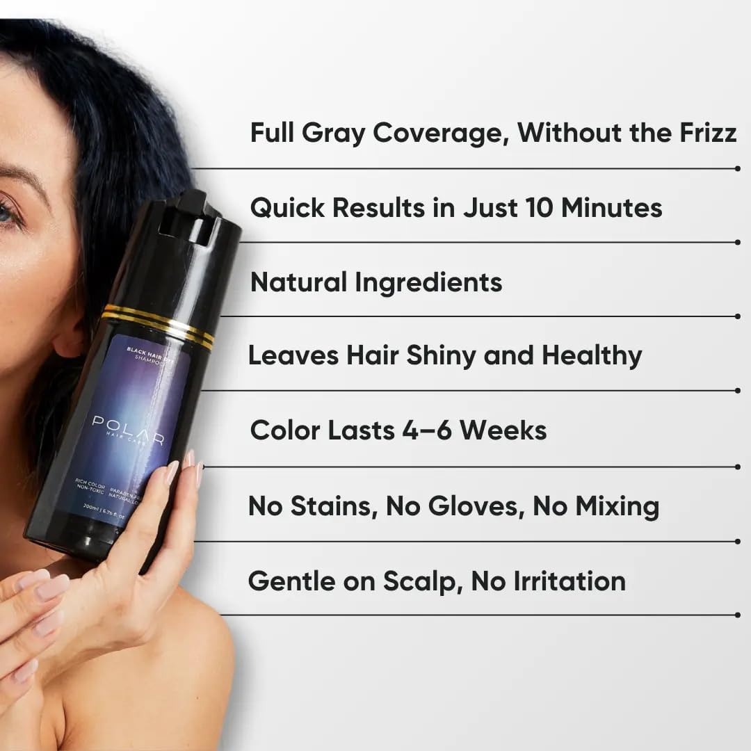 Polar Haircare - Hair Dye Shampoo for Gray Hair for Women & Men (Red) Natural Hair Dye Kit - Semi Permanent Hair Dye Shampoo - Vegan Hair Dye USA 6.76 Fl Oz
