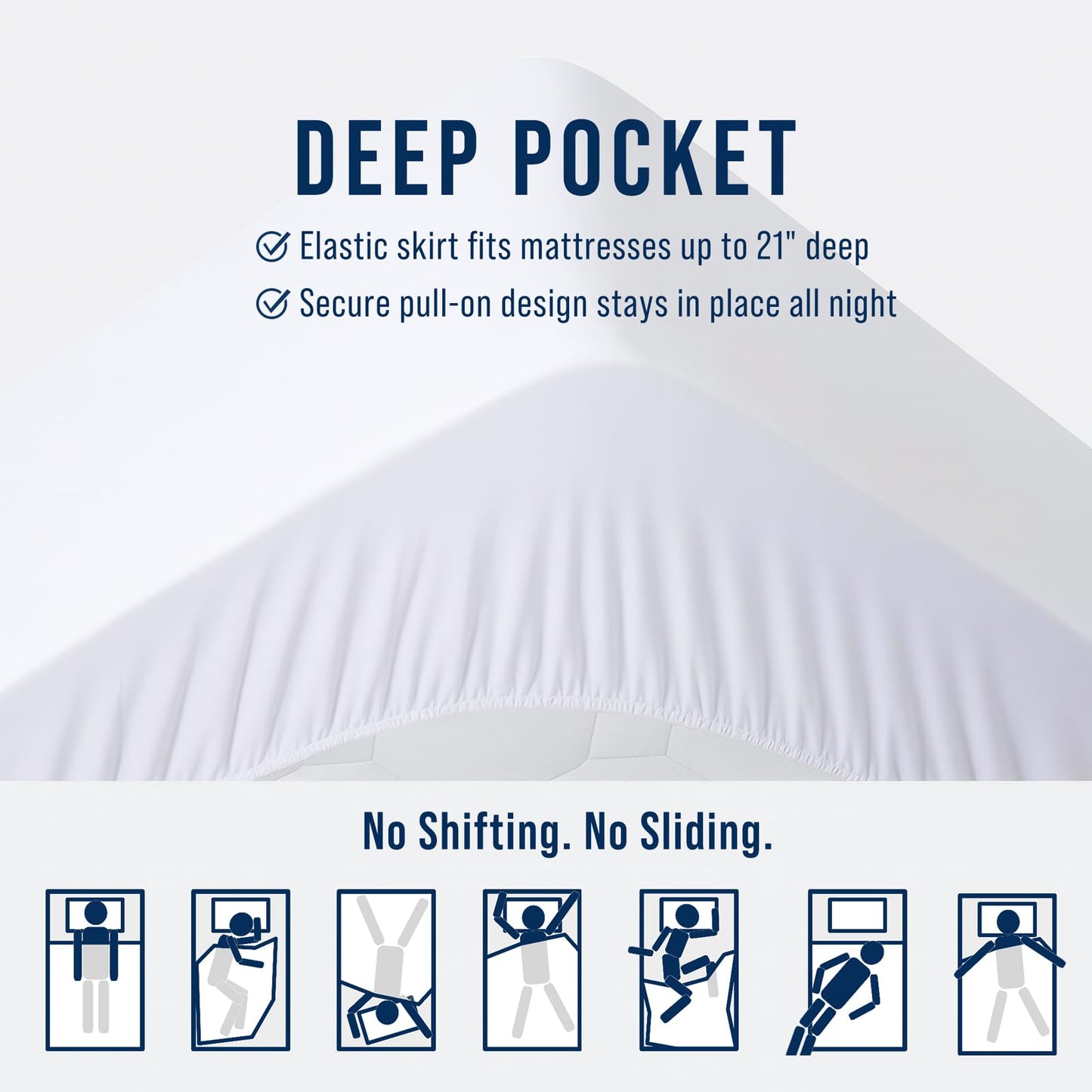 OLANLY Queen Quilted Fitted Mattress Pad, Elastic Fitted Mattress Topper, Cooling Soft Mattress Cover Stretches up to 21 Inches Deep, Machine Washable Mattress Protector (60x80 inch, White)