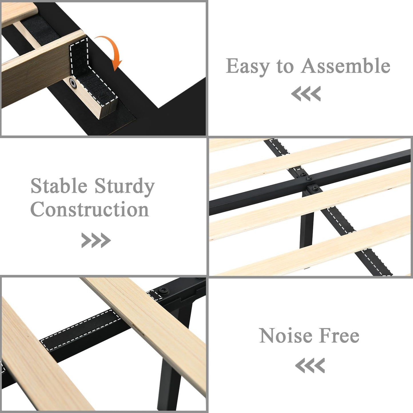 HOMBCK Full Size Bed Frame with Headboard, Velvet Upholstered Bed with Diamond Design, Full Bed with Wooden Slats Support, Mattress Foundation, No Box Spring Needed, Easy Assembly, Black