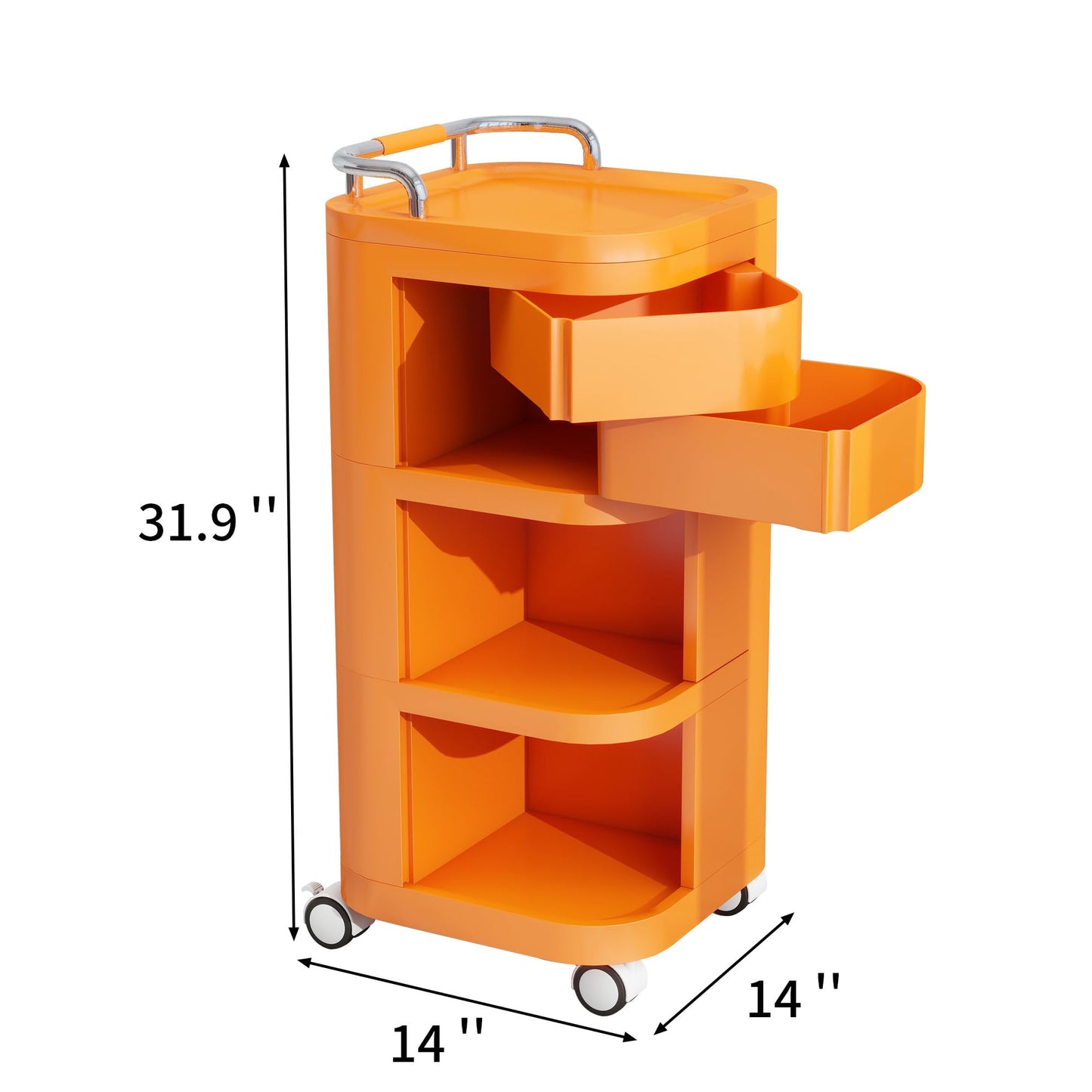 Edospaen Nightstand End Table Sofa Side Table Bedside Storage Organizer Cart with Drawers & Wheels, Multipurpose Portable Utility Cart Snack Storage Cart Trolley Cart