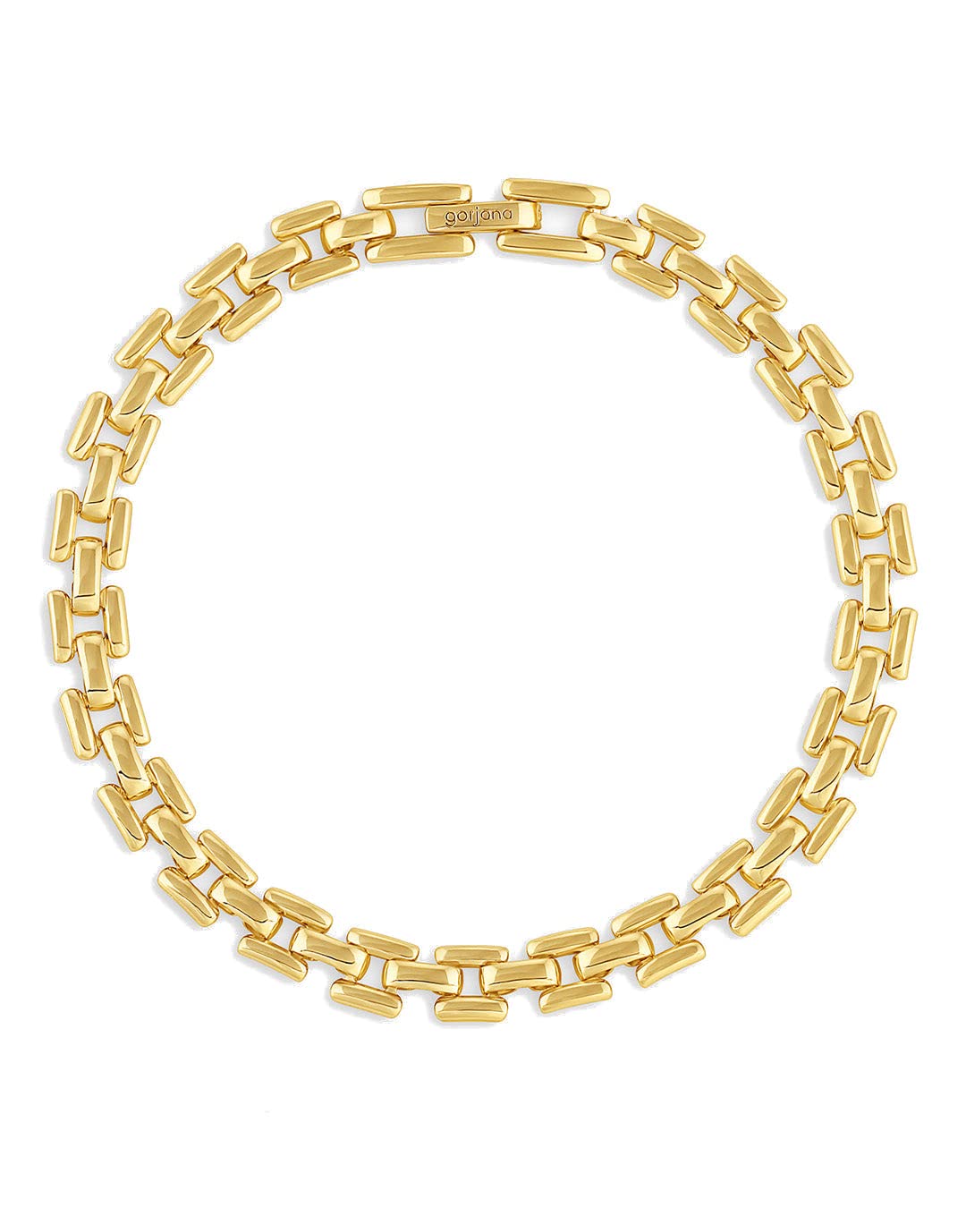 gorjana - Brooklyn Bracelet 7"-7 1/4" - 18k Gold Plated Brass - Textured Chain Links - Stylish Retro Design - Versatile Stacking, Lightweight Comfort