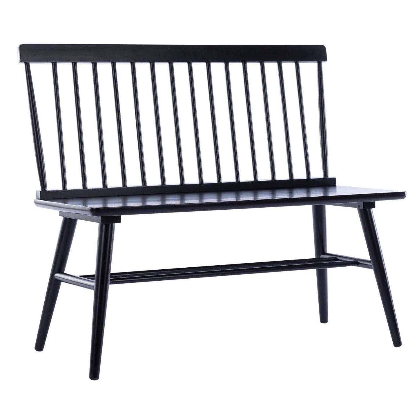 DUHOME Entryway Bench, Black Dining Bench with Spindle Back Farmhouse Wood Windsor Bench for Foyer Balcony Living Room, Black