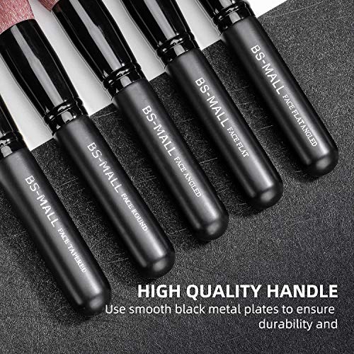 Makeup Brushes BS-MALL Premium Synthetic Foundation Powder Concealers Eye Shadows Makeup 14 Pcs Brush Set, Rose Golden, with Case (Black)